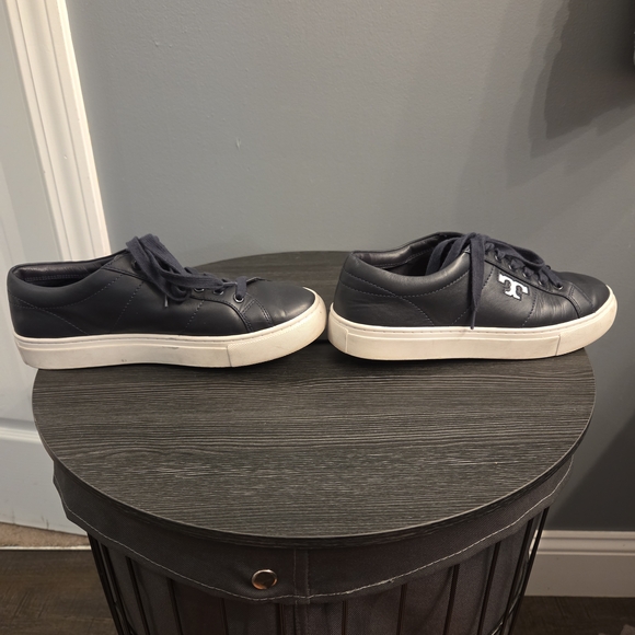 Tory Burch Navy Leather Sneakers - Picture 6 of 10
